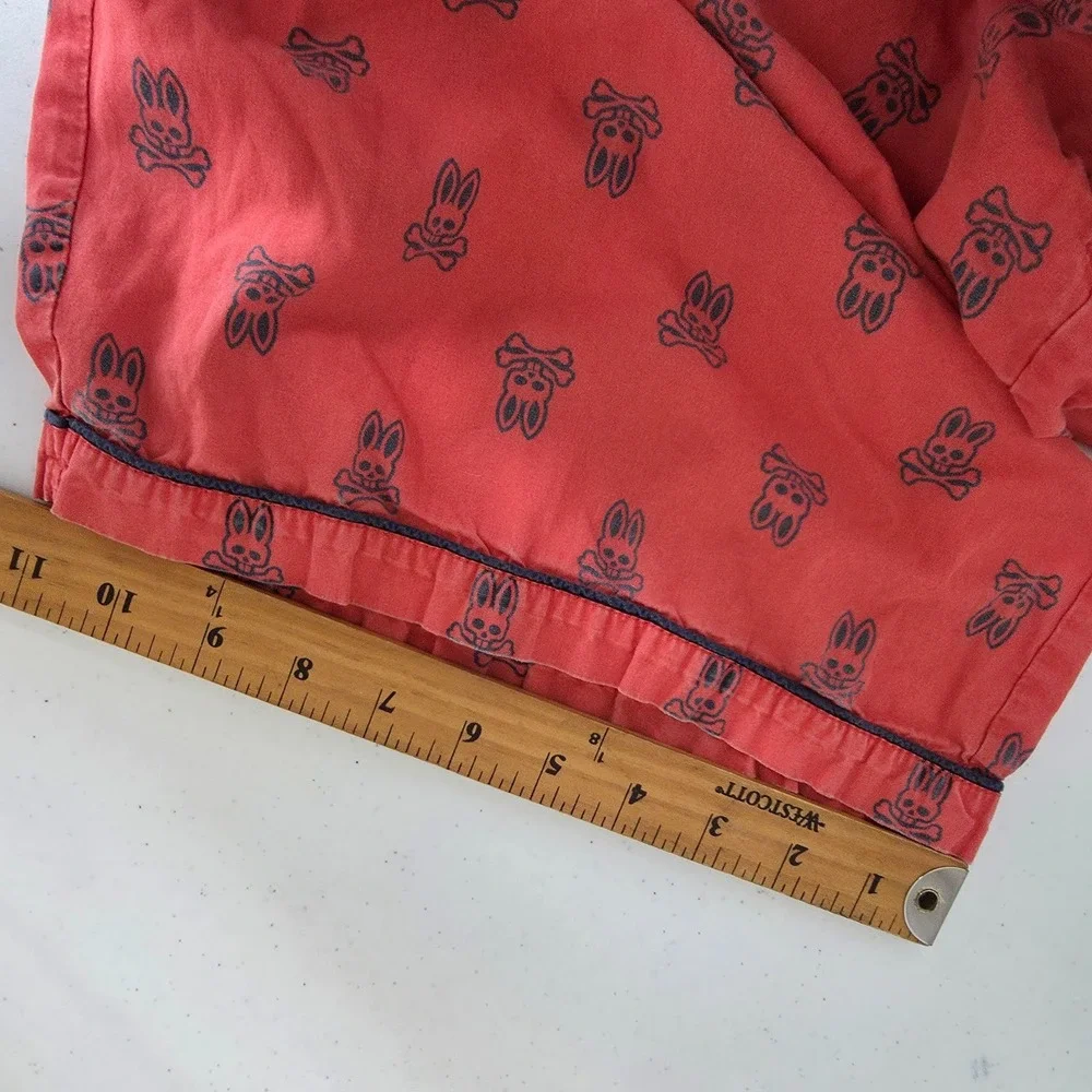 Psycho Bunny Board Shorts Mens Large Orange‎ Swim Trunks AOP
